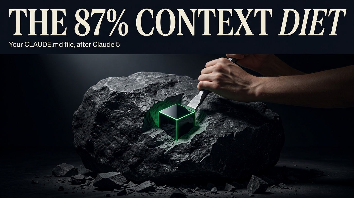 The CLAUDE.md context diet – four buckets, one test, and what must survive the cut